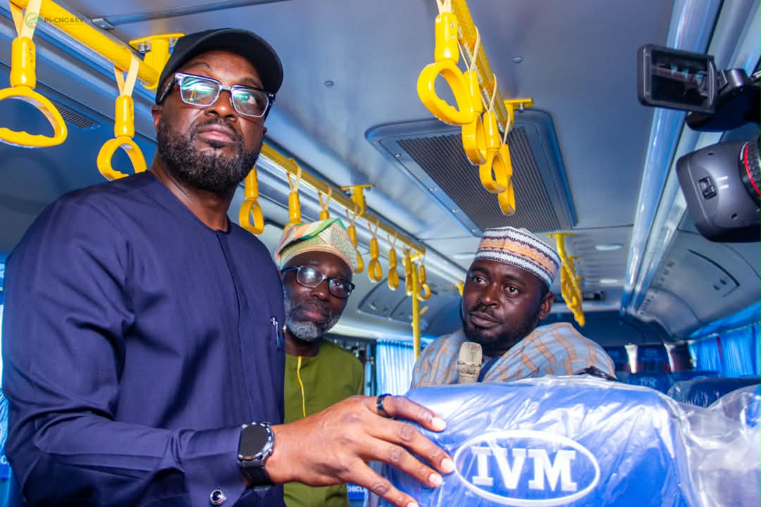 Onboard one of the new CNG buses, Lagos
